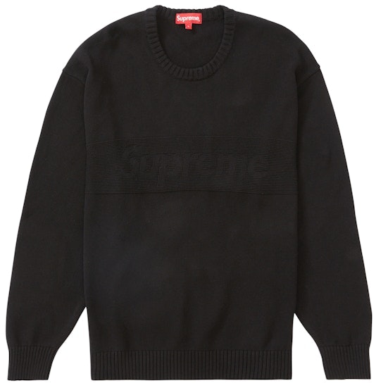supreme-tonal-paneled-sweater-black