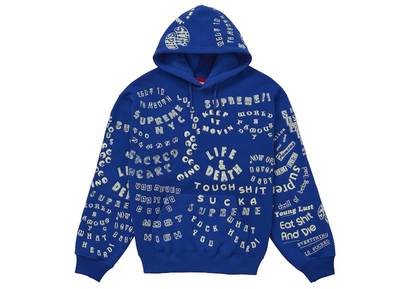 Supreme Too Deadly Hooded Sweatshirt Blue