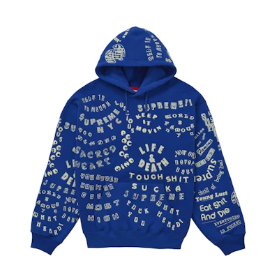 Supreme Too Deadly Hooded Sweatshirt Blue