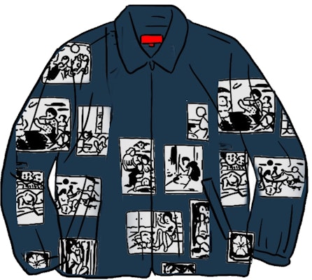 Supreme Toshio Saeki 海老泽敏夫艺术夹克 海军蓝 Buy Supreme Toshio Saeki 海老泽敏夫艺术夹克 海军蓝