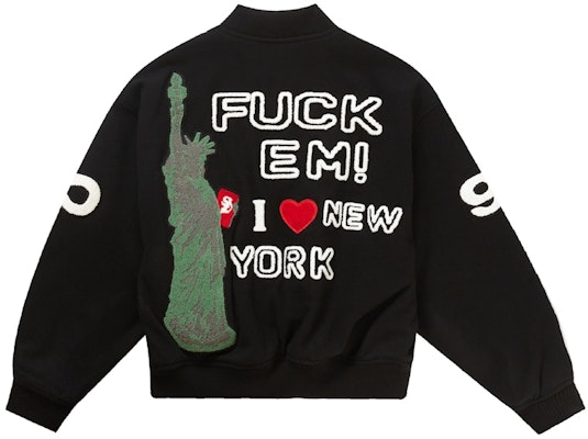 Chaqueta Varsity Negra Supreme Tourist Lookbook Chaqueta Varsity Negra Supreme Tourist