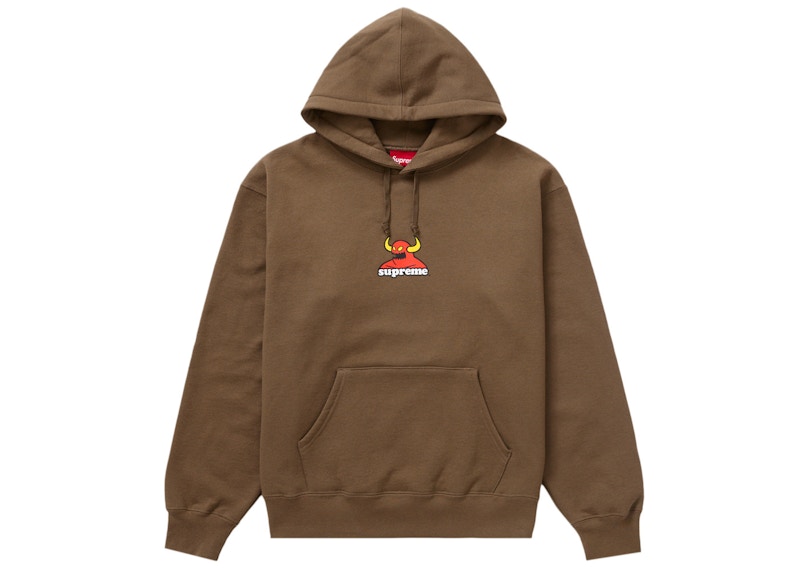 Supreme Toy Machine Hooded Sweatshirt Dusty Brown