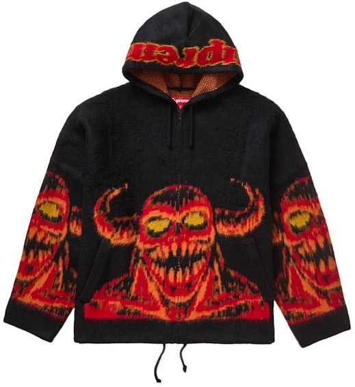 supreme-toy-machine-zip-up-hooded-sweater-black