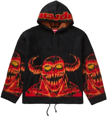 Supreme Toy Machine Zip Up Hooded Sweater Black Buy Supreme Toy Machine Zip Up Hooded Sweater Black