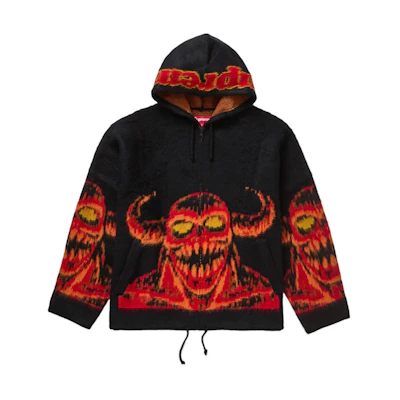Supreme Toy Machine Zip Up Hooded Sweater Black