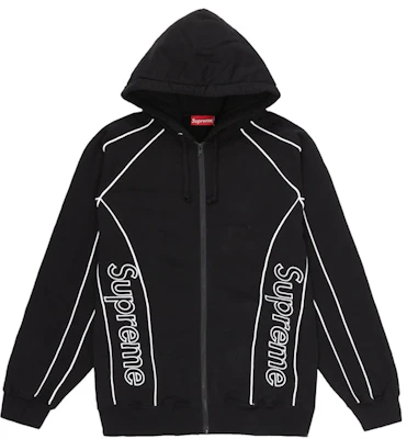 Supreme Track Paneled Zip Up Hooded Sweatshirt Black Buy Supreme Track Paneled Zip Up Hooded Sweatshirt Black