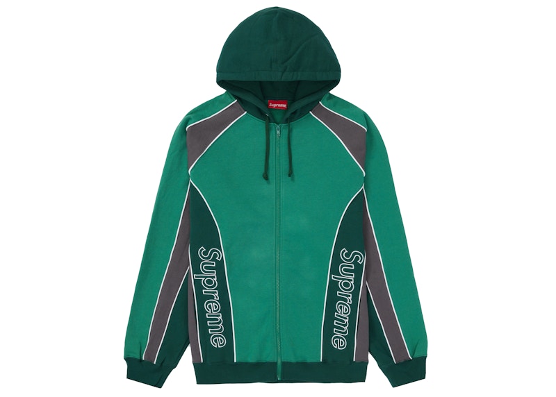 Buy Supreme Track Paneled Zip Up Hooded Sweatshirt Light Pine Lelaki