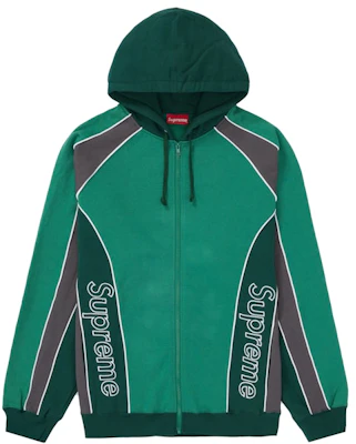 Supreme Track Paneled Zip Up Hooded Sweatshirt Light Pine Lelaki Buy Supreme Track Paneled Zip Up Hooded Sweatshirt Light Pine Lelaki