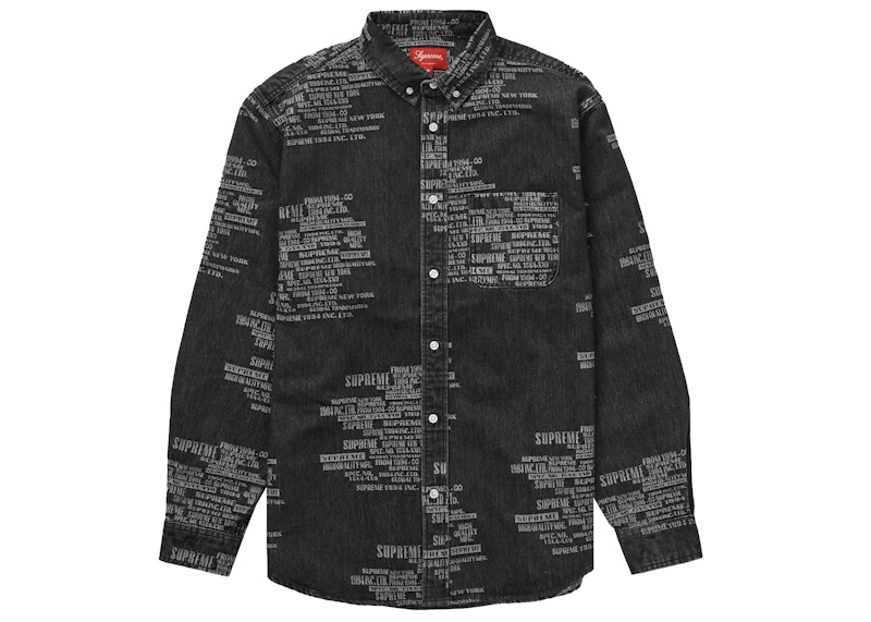 Buy Supreme Trademark Jacquard Denim Shirt Washed Black