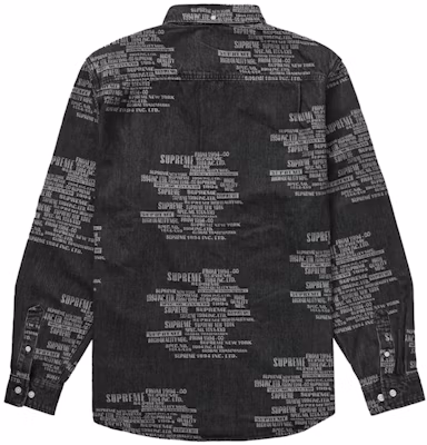 Supreme Trademark Jacquard Denim Shirt Washed Black Order Supreme Trademark Jacquard Denim Shirt Washed Black