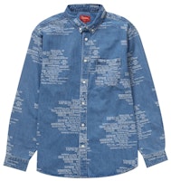 Supreme Trademark Jacquard Denim Shirt Washed Blue
