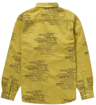 Supreme Trademark Jacquard Denim Shirt Washed Yellow Order Supreme Trademark Jacquard Denim Shirt Washed Yellow