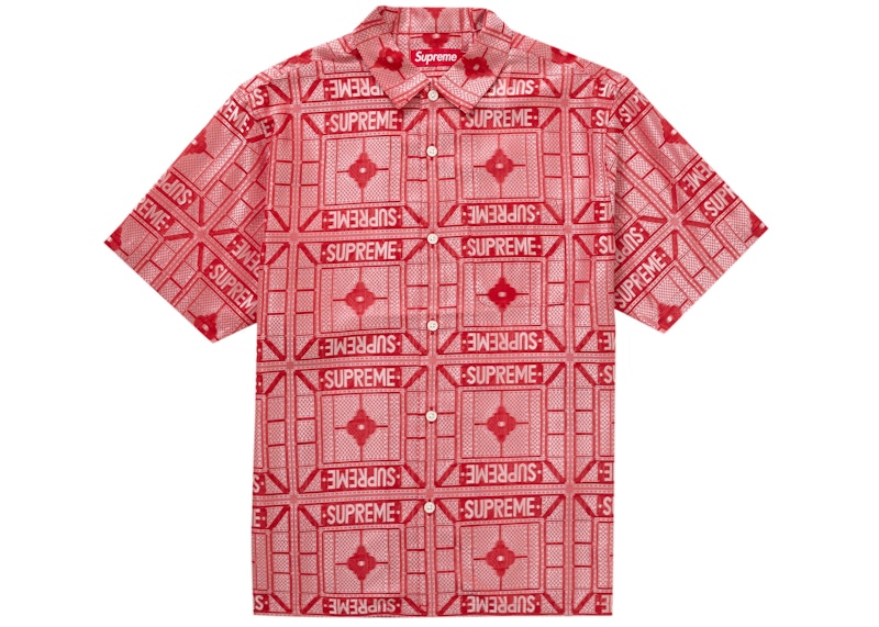Supreme Tray Jacquard S/S Shirt Red