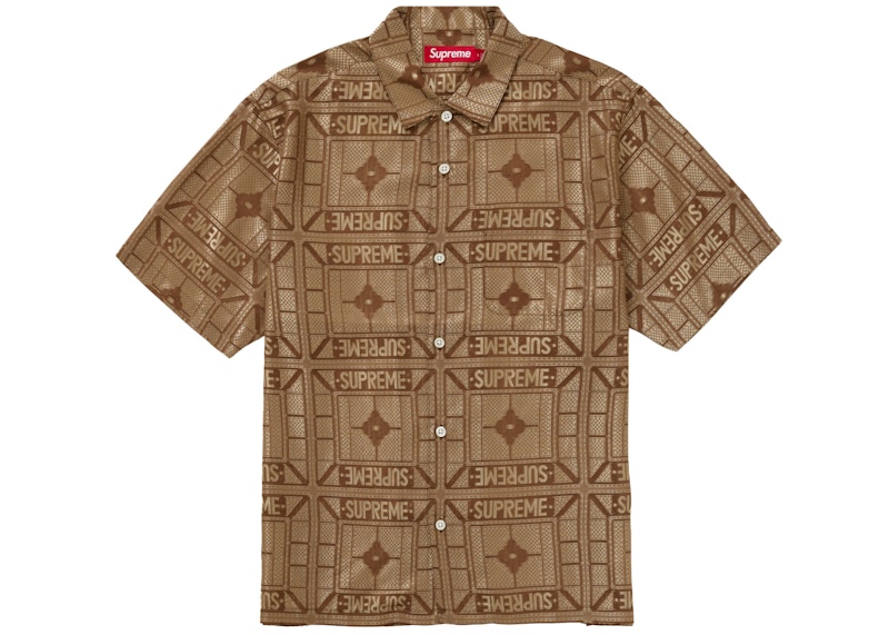 Supreme Tray Jacquard S/S Shirt Tan