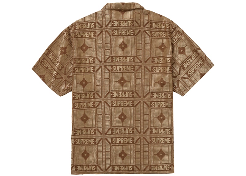 Order Supreme Tray Jacquard S/S Shirt Tan