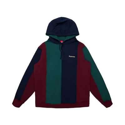 Supreme Tricolor Hooded Sweatshirt Burgundy