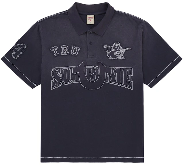 supreme-true-religion-applique-polo-navy