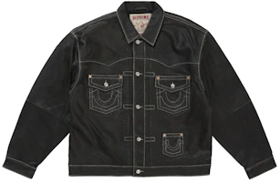 Supreme True Religion Leather Trucker Jacket Black Supreme True Religion Leather Trucker Jacket Black
