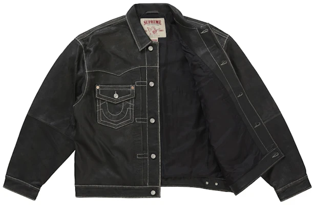 Supreme True Religion Leather Trucker Jacket Black Order Supreme True Religion Leather Trucker Jacket Black
