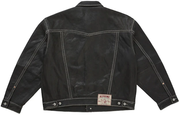 Supreme True Religion Leather Trucker Jacket Black Lookbook Supreme True Religion Leather Trucker Jacket Black