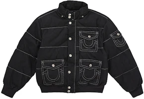 Shop Supreme True Religion Puffer Jacket Black