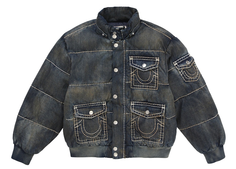 Shop Chaqueta Acolchada Supreme True Religion Azul Marino.