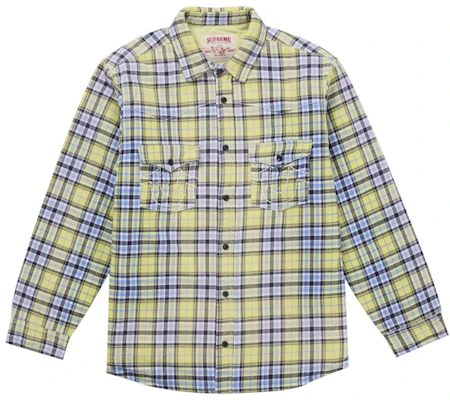シュプリーム トゥルーレリジョン キルティング裏地付きチェック柄フランネルシャツ イエロー Buy シュプリーム トゥルーレリジョン キルティング裏地付きチェック柄フランネルシャツ イエロー