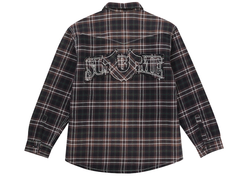 Lookbook シュプリーム トゥルーレリジョン キルティング ラインド チェックシャツ ブラウン