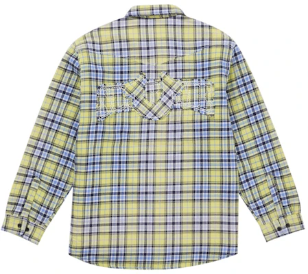 シュプリーム トゥルーレリジョン キルティング裏地付きチェック柄フランネルシャツ イエロー Lookbook シュプリーム トゥルーレリジョン キルティング裏地付きチェック柄フランネルシャツ イエロー