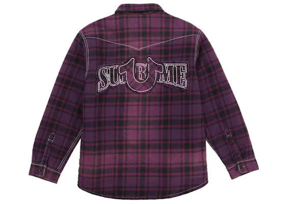 シュプリーム トゥルーレリジョン キルティング ラインド チェック柄 フランネルシャツ パープル Lookbook シュプリーム トゥルーレリジョン キルティング ラインド チェック柄 フランネルシャツ パープル