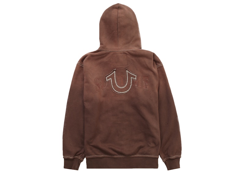 Order Supreme True Religion Hoodie Zip Up Coklat (FW22)