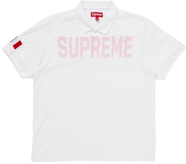 supreme-twill-applique-polo-white