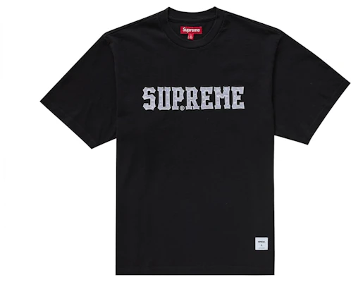 Supreme 斜纹贴花短袖上衣 黑色 Buy Supreme 斜纹贴花短袖上衣 黑色