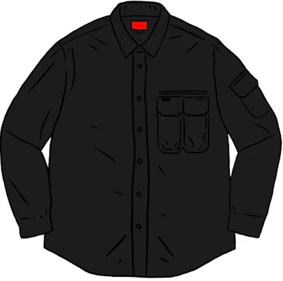 Camisa Negra Supreme Twill Multi Bolsillos Buy Camisa Negra Supreme Twill Multi Bolsillos