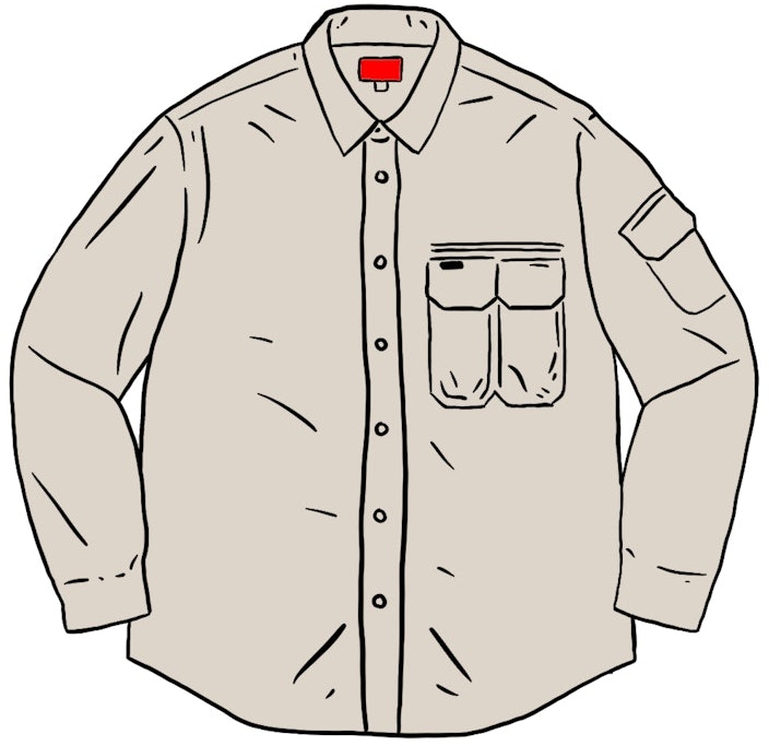 supreme-twill-multi-pocket-shirt-stone