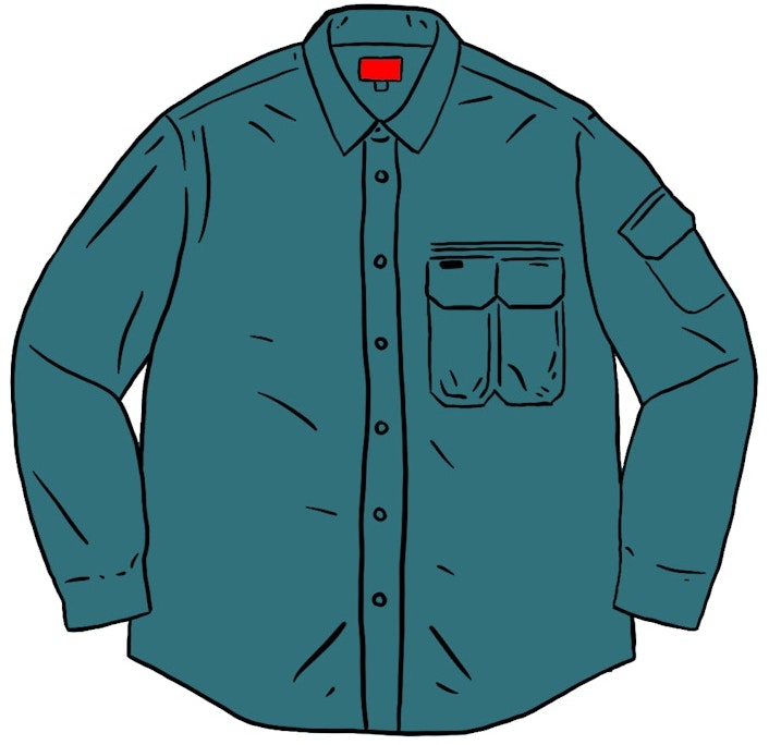 supreme-twill-multi-pocket-shirt-teal-plaid