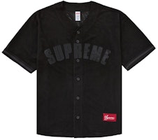 Supreme Ultrasuede Mesh Baseball Jersey Black Supreme Ultrasuede Mesh Baseball Jersey Black
