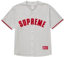 Supreme Ultrasuede Mesh Baseball Jersey Grey Supreme Ultrasuede Mesh Baseball Jersey Grey