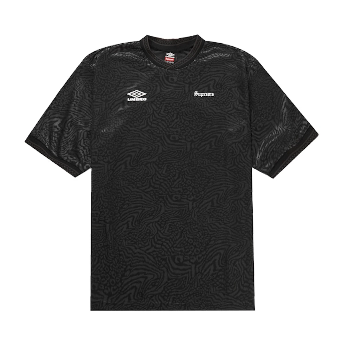 Buy Supreme Umbro Jacquard Animal Print Soccer Jersey Black Buy Supreme Umbro Jacquard Animal Print Soccer Jersey Black