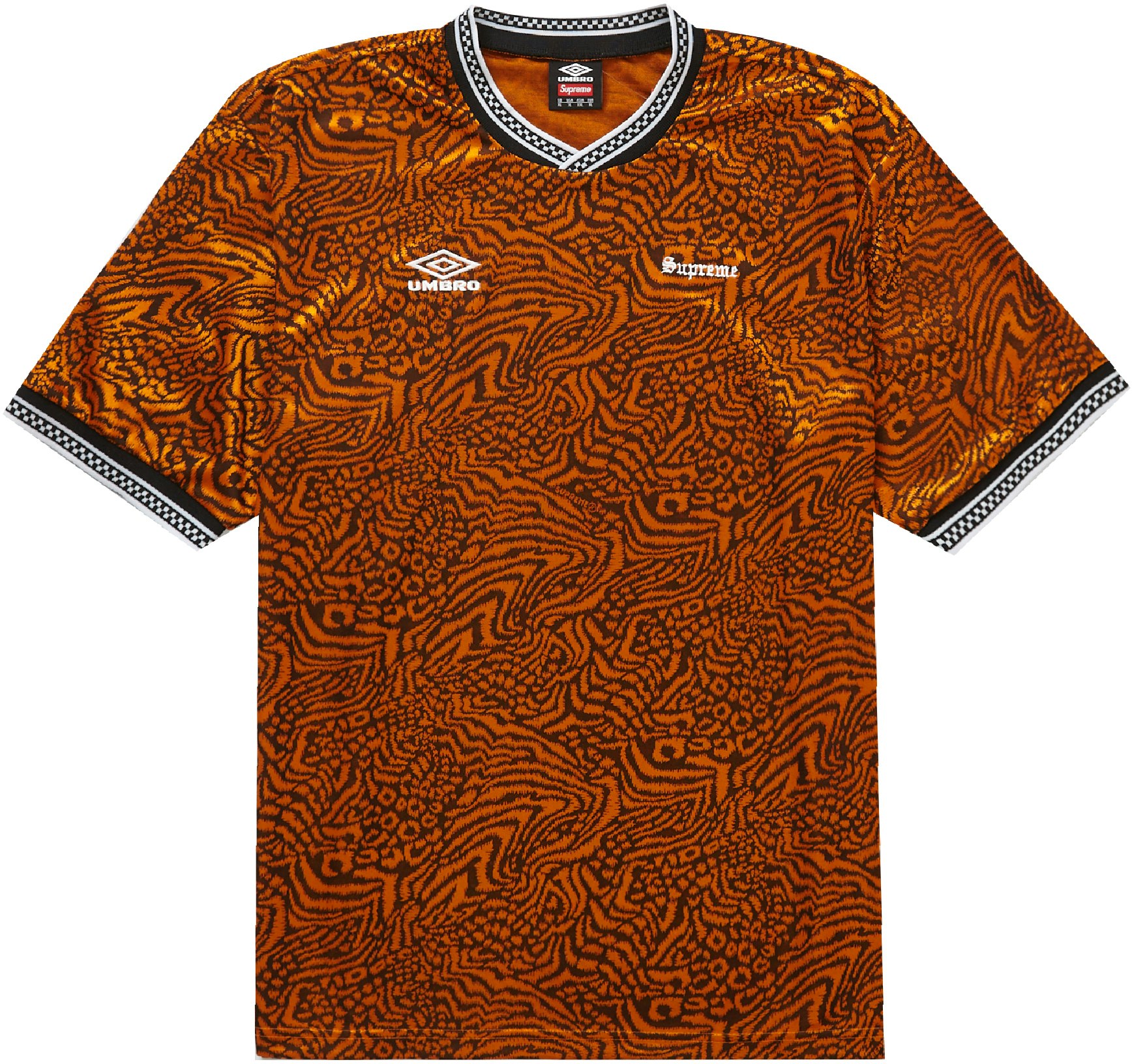 Supreme Umbro Jacquard Animal Print Soccer Jersey Orange