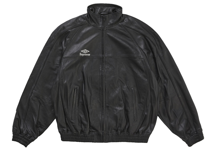 Supreme Umbro Leather Track Jacket Black