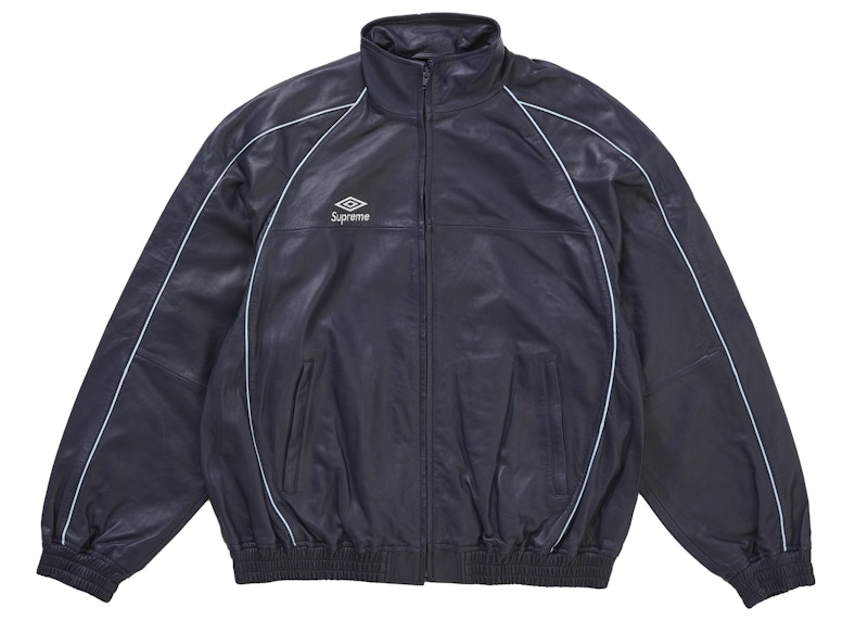 Supreme Umbro Leather Track Jacket Navy