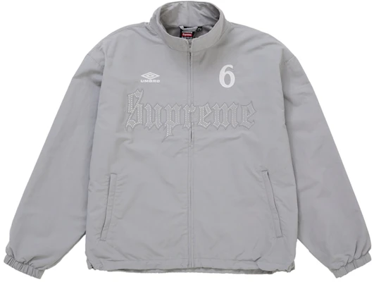Supreme Umbro Rhinestone Track Jacket Light Grey Buy Supreme Umbro Rhinestone Track Jacket Light Grey