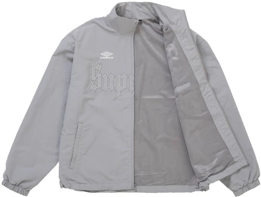 Supreme Umbro Rhinestone Track Jacket Light Grey Order Supreme Umbro Rhinestone Track Jacket Light Grey