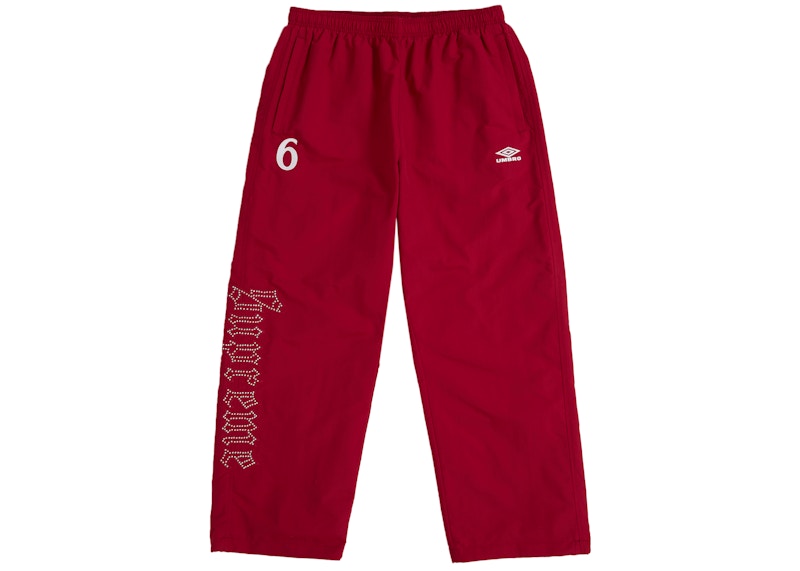 Supreme Umbro Rhinestone Track Pant Red