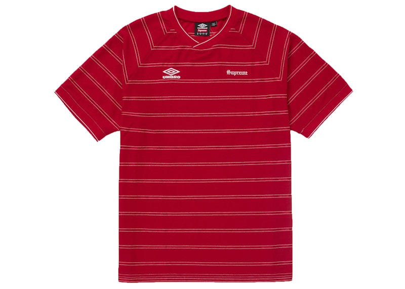 Supreme Umbro Stripe Soccer Jersey Red