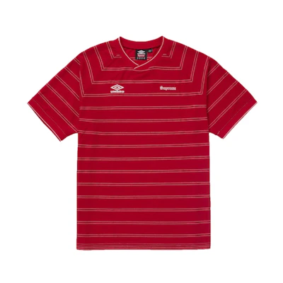 Supreme Umbro Stripe Soccer Jersey Red