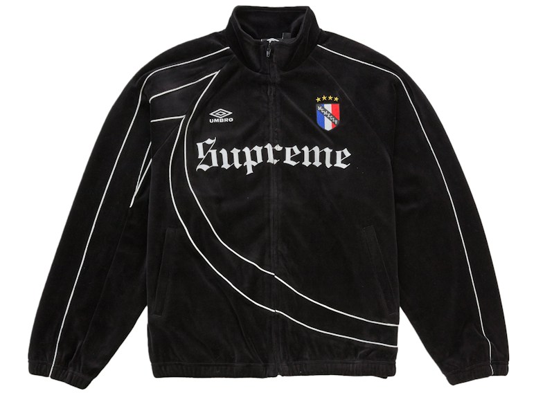 Supreme Umbro Velour Track Jacket Black