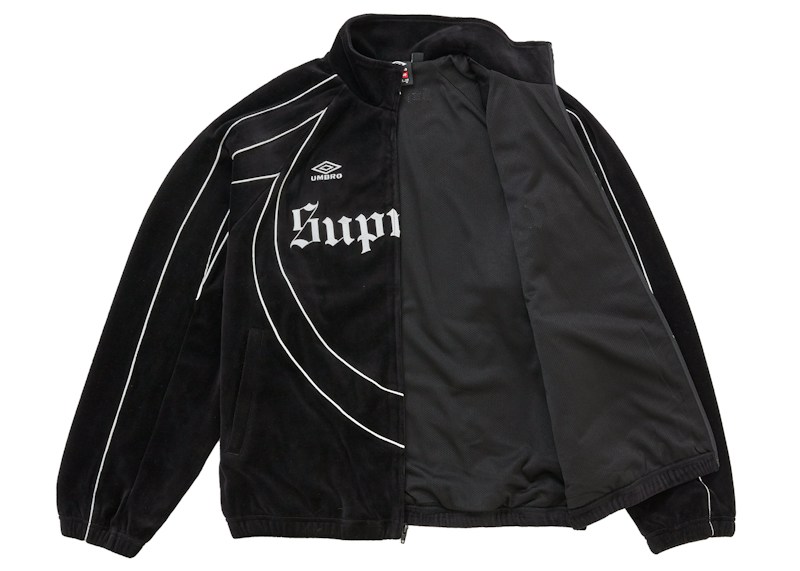 Order Supreme Umbro 天鹅绒黑色运动夹克