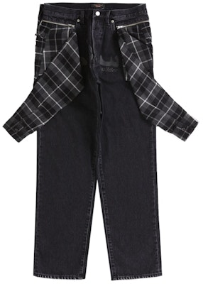 Supreme UNDERCOVER Celana Jeans Layered Hitam Buy Supreme UNDERCOVER Celana Jeans Layered Hitam